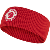 Branded and durable deep red woolen winter headband with red fox logo and Fjällräven Sweden 1960 written around fox logo.