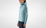 Sky blue branded women winter hoodie with fox logo on the shoulder. 