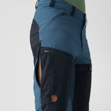 Fjallraven Branded and durable blue and navy men's trouser with side openings.