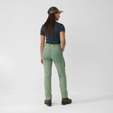 Fjallraven branded and durable Green women trousers or pants with lather fox logo.
