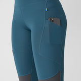 branded & durable blue slim fit women trousers with deep pockets.
