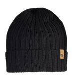 branded black winter cap for cold weather