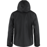 black branded waterproof jacket for bikers with hood